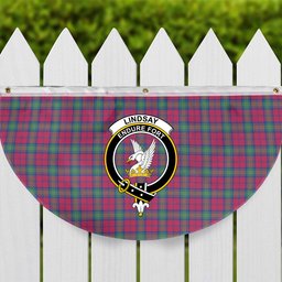 ScotsTee Shop Scottish Lindsay Ancient Crest Tartan Non-Pleated Fan Flag Bunting Banner