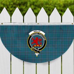 ScotsTee Shop Scottish Kelly Dress Modern Crest Tartan Non-Pleated Fan Flag Bunting Banner