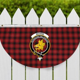 ScotsTee Shop Scottish McIvor Crest Tartan Non-Pleated Fan Flag Bunting Banner