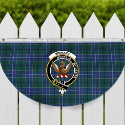 ScotsTee Shop Scottish Wishart Hunting Modern Clan Crest Tartan Non-Pleated Fan Flag Bunting Banner