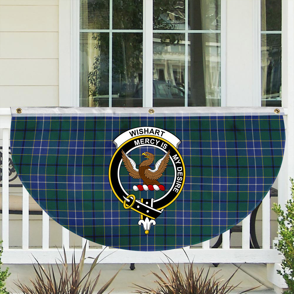 ScotsTee Shop Scottish Wishart Hunting Modern Clan Crest Tartan Non-Pleated Fan Flag Bunting Banner