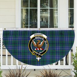 ScotsTee Shop Scottish Wishart Hunting Modern Clan Crest Tartan Non-Pleated Fan Flag Bunting Banner