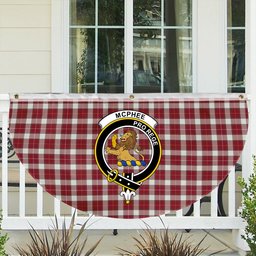 ScotsTee Shop Scottish McPhee Dress Modern Crest Tartan Non-Pleated Fan Flag Bunting Banner