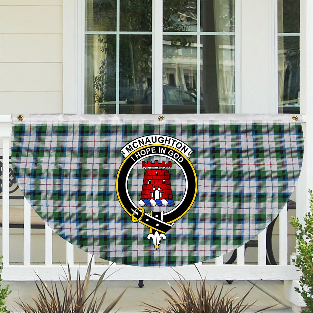 ScotsTee Shop Scottish McNaughton Dress Ancient Crest Tartan Non-Pleated Fan Flag Bunting Banner