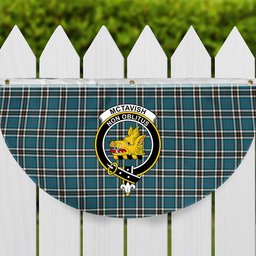 ScotsTee Shop Scottish McTavish Dress Ancient Crest Tartan Non-Pleated Fan Flag Bunting Banner