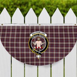 ScotsTee Shop Scottish MacFarlane Dress Crest Tartan Non-Pleated Fan Flag Bunting Banner