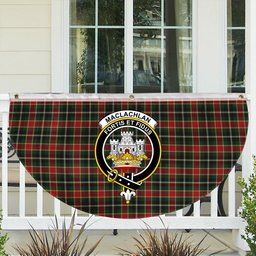 ScotsTee Shop Scottish MacLachlan 3 Crest Tartan Non-Pleated Fan Flag Bunting Banner