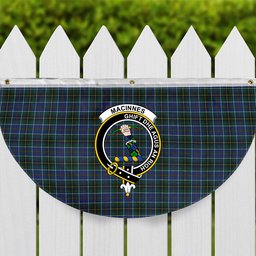 ScotsTee Shop Scottish MacInnes Modern Crest Tartan Non-Pleated Fan Flag Bunting Banner