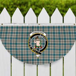 ScotsTee Shop Scottish Livingstone Dress Ancient Crest Tartan Non-Pleated Fan Flag Bunting Banner