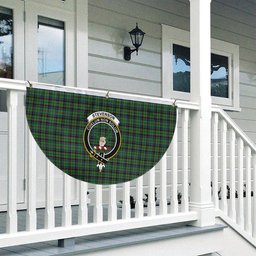 ScotsTee Shop Scottish Stevenson Green Crest Tartan Non-Pleated Fan Flag Bunting Banner