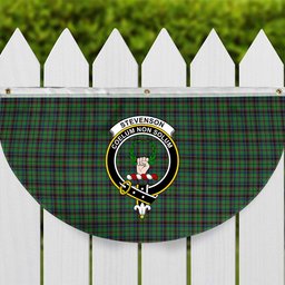ScotsTee Shop Scottish Stevenson Green Crest Tartan Non-Pleated Fan Flag Bunting Banner