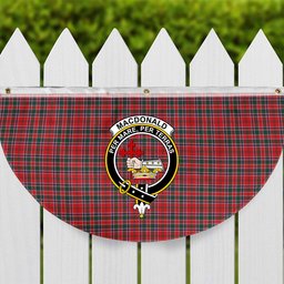 ScotsTee Shop Scottish MacDonald of Lochmaddy Modern Crest Tartan Non-Pleated Fan Flag Bunting Banner