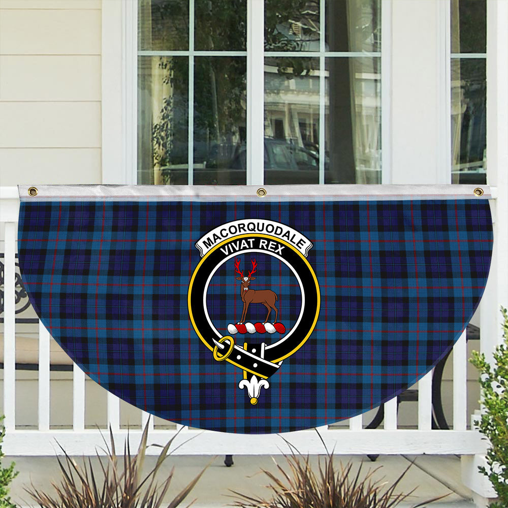 ScotsTee Shop Scottish MacCorquodale 2 Crest Tartan Non-Pleated Fan Flag Bunting Banner