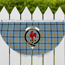 ScotsTee Shop Scottish Laing Ancient Crest Tartan Non-Pleated Fan Flag Bunting Banner