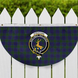 ScotsTee Shop Scottish Strachan Crest Tartan Non-Pleated Fan Flag Bunting Banner