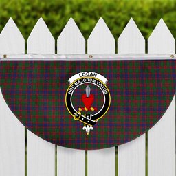 ScotsTee Shop Scottish Logan 1819 Crest Tartan Non-Pleated Fan Flag Bunting Banner