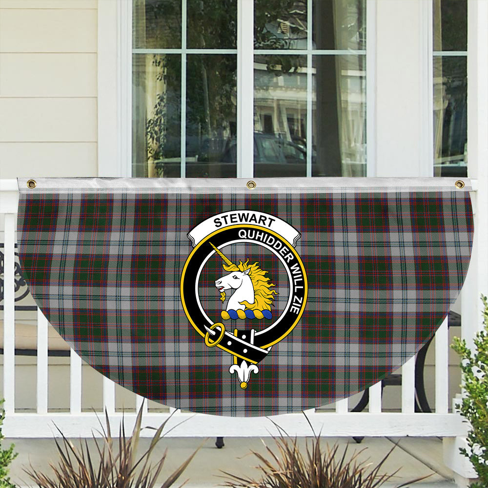 ScotsTee Shop Scottish Stewart of Appin Dress Crest Tartan Non-Pleated Fan Flag Bunting Banner