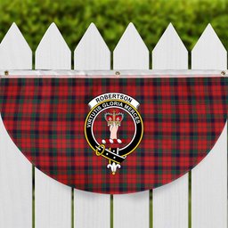 ScotsTee Shop Scottish Robertson 1819 Modern Crest Tartan Non-Pleated Fan Flag Bunting Banner