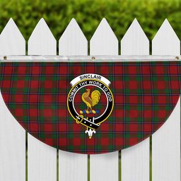 ScotsTee Shop Scottish Sinclair Logan Crest Tartan Non-Pleated Fan Flag Bunting Banner