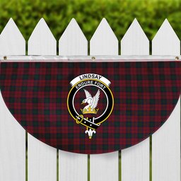 ScotsTee Shop Scottish Lindsay Crest Tartan Non-Pleated Fan Flag Bunting Banner
