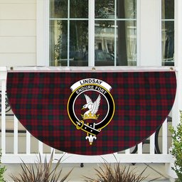 ScotsTee Shop Scottish Lindsay Crest Tartan Non-Pleated Fan Flag Bunting Banner