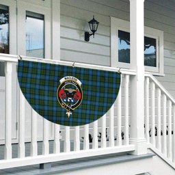 ScotsTee Shop Scottish MacLeod of Assynt Crest Tartan Non-Pleated Fan Flag Bunting Banner