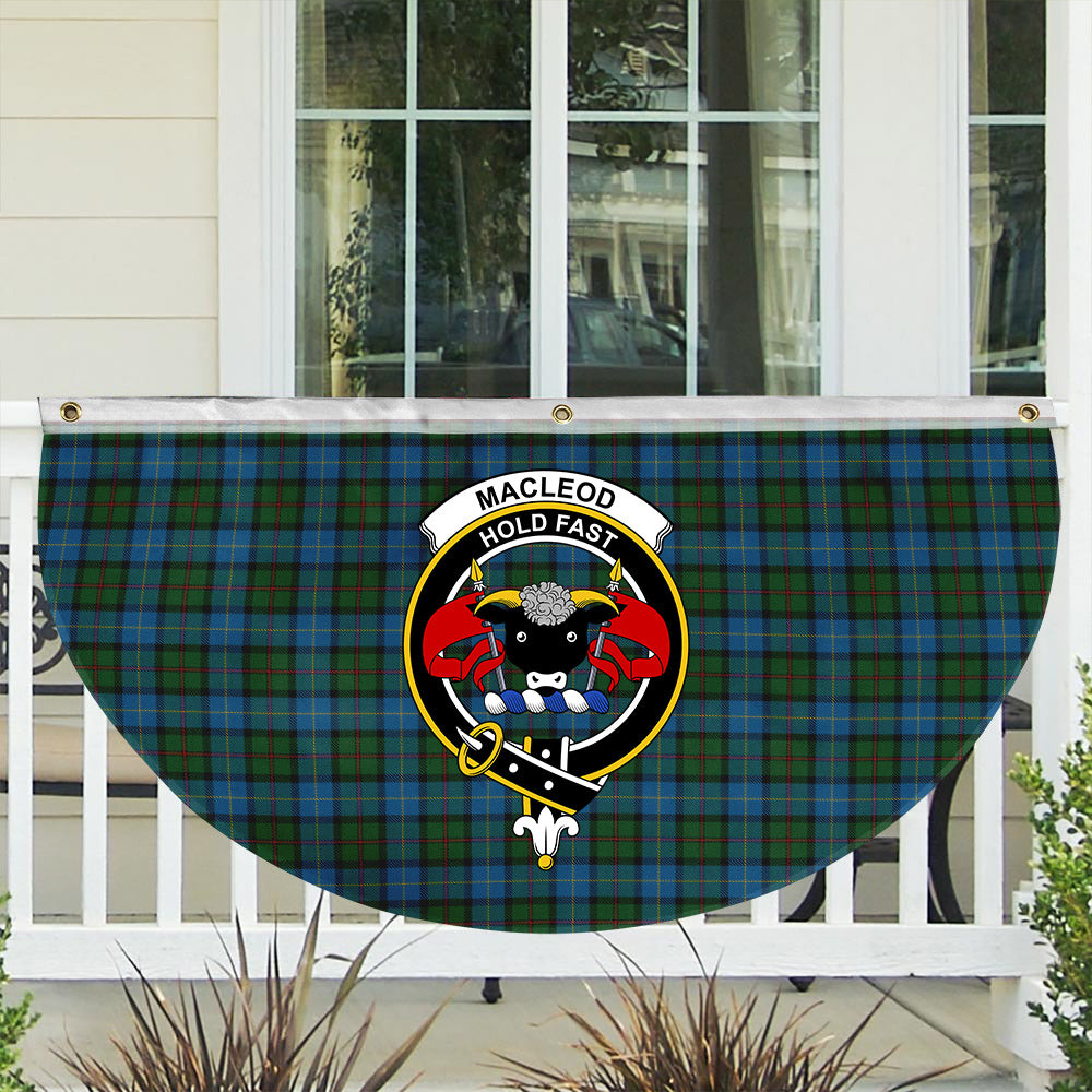 ScotsTee Shop Scottish MacLeod of Assynt Crest Tartan Non-Pleated Fan Flag Bunting Banner