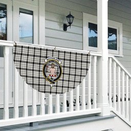 ScotsTee Shop Scottish MacFarlane Black White Ancient Crest Tartan Non-Pleated Fan Flag Bunting Banner
