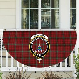 ScotsTee Shop Scottish Morrison Red Crest Tartan Non-Pleated Fan Flag Bunting Banner