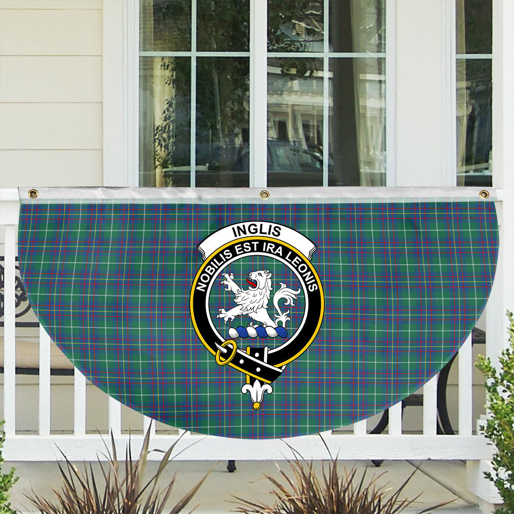 ScotsTee Shop Scottish Inglis Ancient Crest Tartan Non-Pleated Fan Flag Bunting Banner
