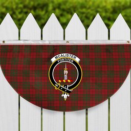 ScotsTee Shop Scottish McAlister of Glenbarr Crest Tartan Non-Pleated Fan Flag Bunting Banner