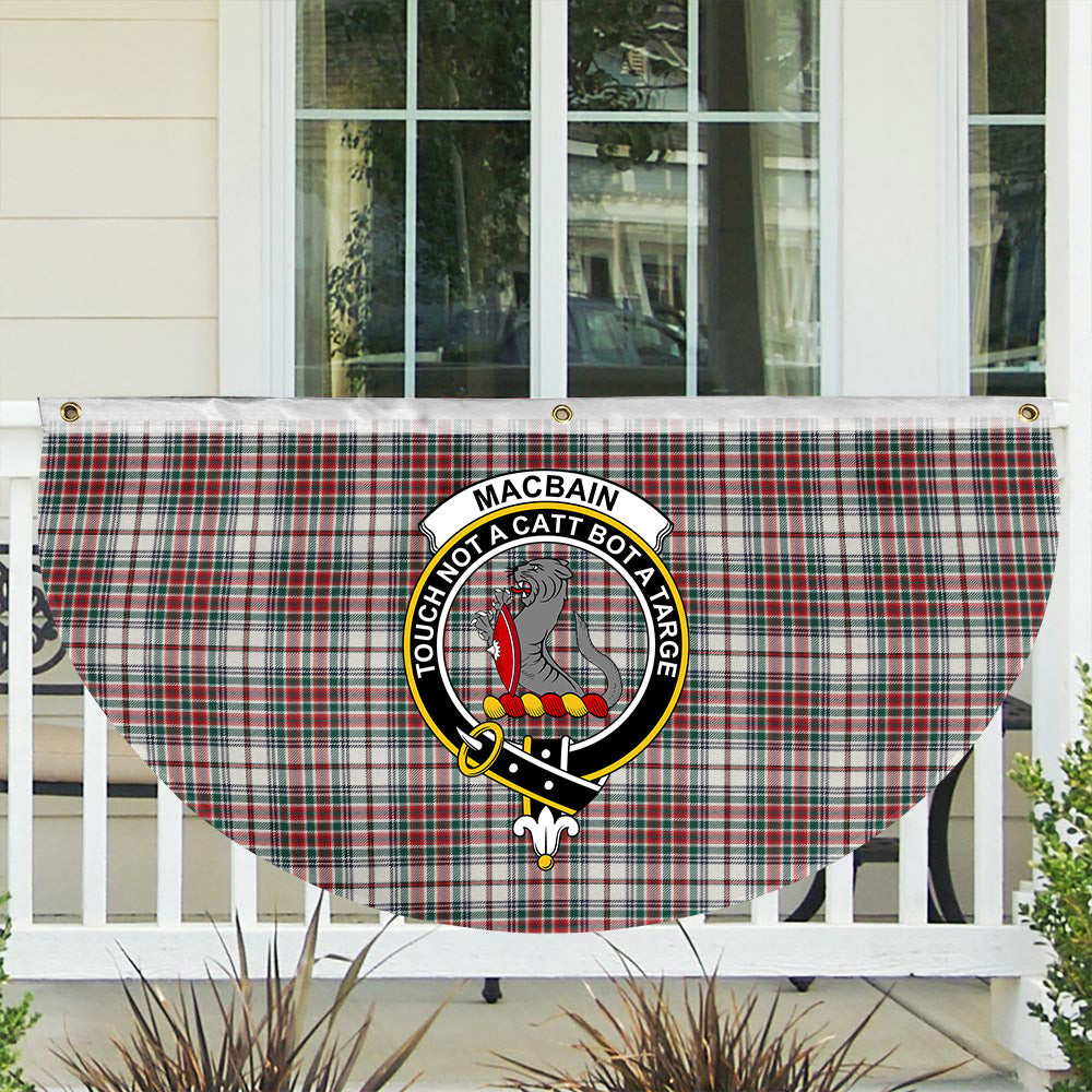 ScotsTee Shop Scottish MacBain Dress Modern Crest Tartan Non-Pleated Fan Flag Bunting Banner