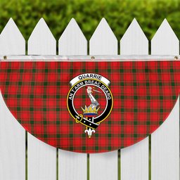 ScotsTee Shop Scottish Quarrie Modern Crest Tartan Non-Pleated Fan Flag Bunting Banner