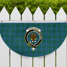 ScotsTee Shop Scottish Sandilands Ancient Crest Tartan Non-Pleated Fan Flag Bunting Banner