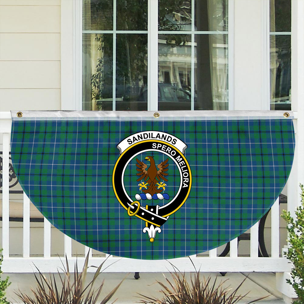 ScotsTee Shop Scottish Sandilands Ancient Crest Tartan Non-Pleated Fan Flag Bunting Banner