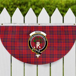 ScotsTee Shop Scottish Ross Old Modern Crest Tartan Non-Pleated Fan Flag Bunting Banner