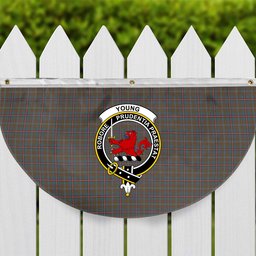 ScotsTee Shop Scottish Young Weathered Clan Crest Tartan Non-Pleated Fan Flag Bunting Banner