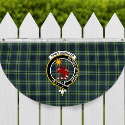 ScotsTee Shop Scottish Spottiswood Crest Tartan Non-Pleated Fan Flag Bunting Banner