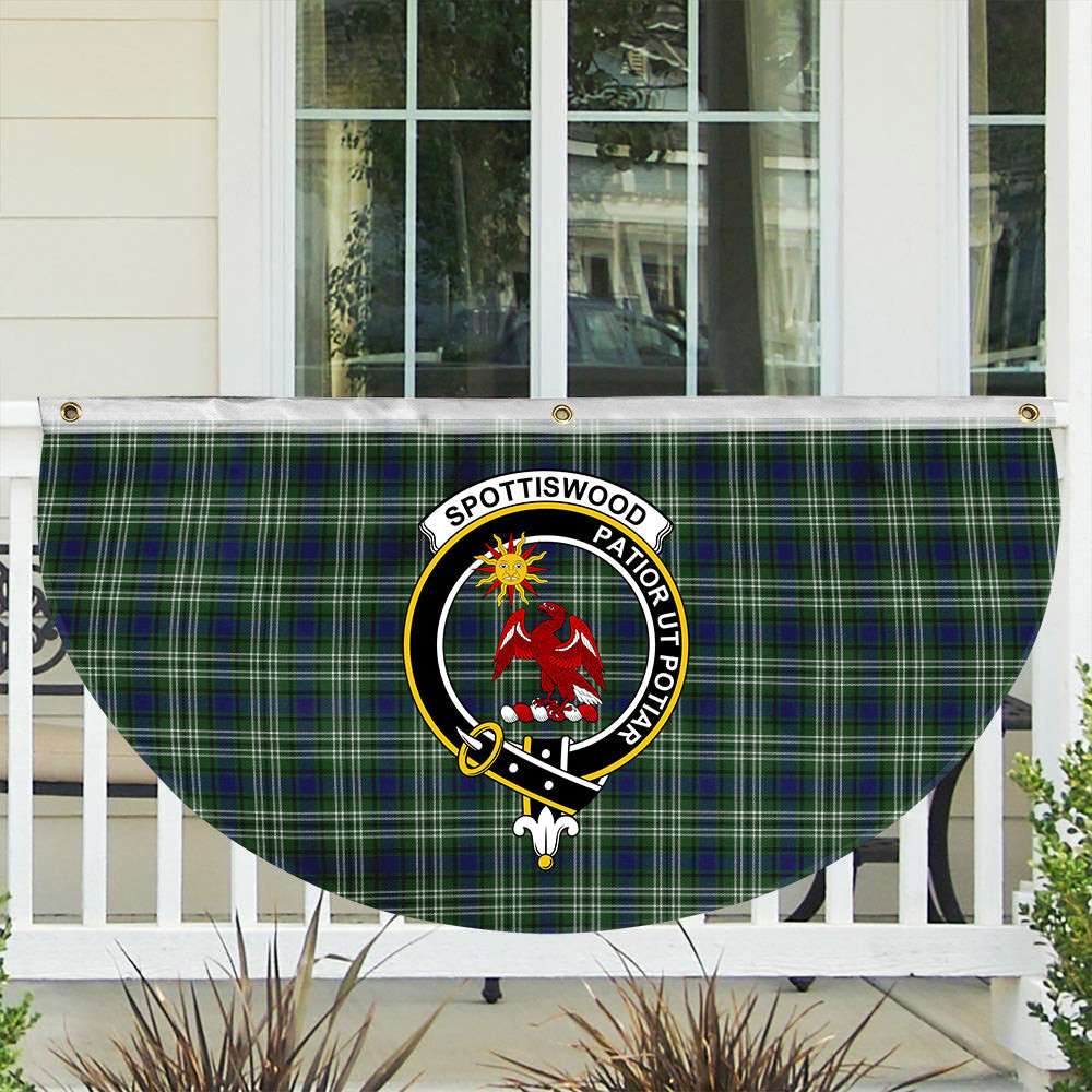 ScotsTee Shop Scottish Spottiswood Crest Tartan Non-Pleated Fan Flag Bunting Banner