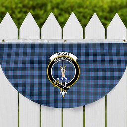 ScotsTee Shop Scottish McKay Blue Crest Tartan Non-Pleated Fan Flag Bunting Banner
