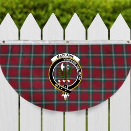 ScotsTee Shop Scottish MacLaine of Loch Buie Modern Crest Tartan Non-Pleated Fan Flag Bunting Banner