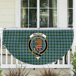 ScotsTee Shop Scottish Melville Modern Crest Tartan Non-Pleated Fan Flag Bunting Banner