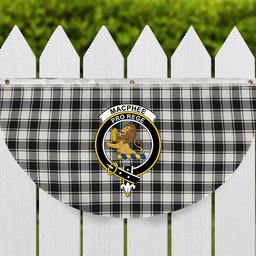 ScotsTee Shop Scottish MacPhee B&W Modern Crest Tartan Non-Pleated Fan Flag Bunting Banner