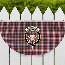 ScotsTee Shop Scottish McFarland Dress Modern Crest Tartan Non-Pleated Fan Flag Bunting Banner