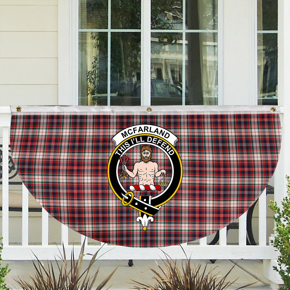 ScotsTee Shop Scottish McFarland Dress Modern Crest Tartan Non-Pleated Fan Flag Bunting Banner