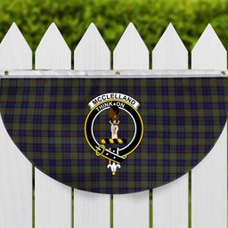 ScotsTee Shop Scottish McClelland Modern Crest Tartan Non-Pleated Fan Flag Bunting Banner