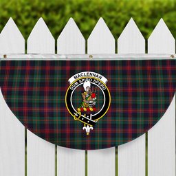 ScotsTee Shop Scottish MacLennan Modern Crest Tartan Non-Pleated Fan Flag Bunting Banner