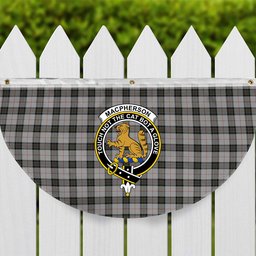 ScotsTee Shop Scottish MacPherson 10 Crest Tartan Non-Pleated Fan Flag Bunting Banner