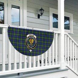 ScotsTee Shop Scottish Sinclair-Brown Modern Crest Tartan Non-Pleated Fan Flag Bunting Banner