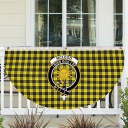 ScotsTee Shop Scottish McLeod of Lewis Modern Crest Tartan Non-Pleated Fan Flag Bunting Banner